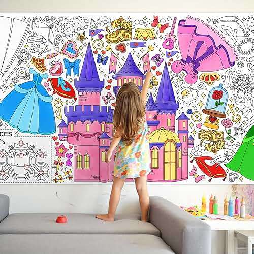 Gatherfun Princess Party Giant Coloring Poster - 31.5 x 72 Inches - Versatile Classroom Wall Decor & Birthday Activity - Princess Poster or Table Cover for School Parties & Special Events - Image 4
