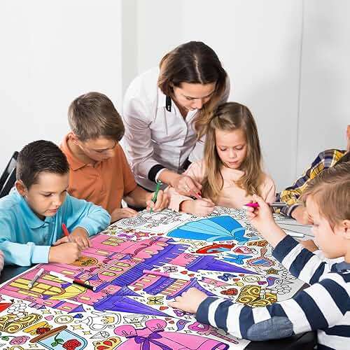 Gatherfun Princess Party Giant Coloring Poster - 31.5 x 72 Inches - Versatile Classroom Wall Decor & Birthday Activity - Princess Poster or Table Cover for School Parties & Special Events - Image 5