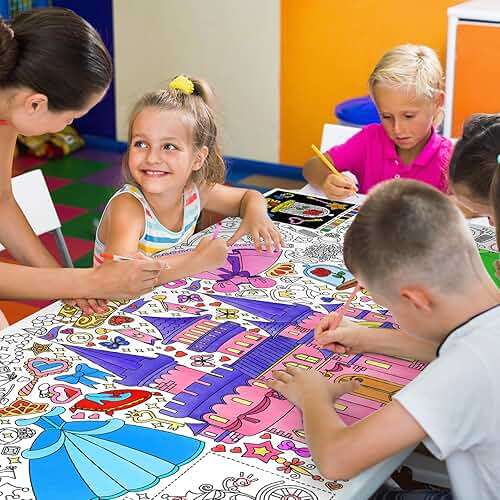Gatherfun Princess Party Giant Coloring Poster - 31.5 x 72 Inches - Versatile Classroom Wall Decor & Birthday Activity - Princess Poster or Table Cover for School Parties & Special Events - Image 6