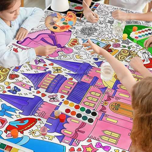 Gatherfun Princess Party Giant Coloring Poster - 31.5 x 72 Inches - Versatile Classroom Wall Decor & Birthday Activity - Princess Poster or Table Cover for School Parties & Special Events - Image 7