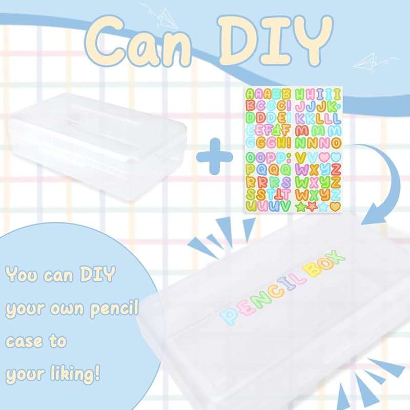 Clear Large Pencil Case Hard Plastic Pencil Box Office Supplies Storage Container Organizer Boxes for Girls Boys Big Capacity 1 Pack for Journaling Stationery Sticker Craft Hobby Art Supplies Medium - Image 5
