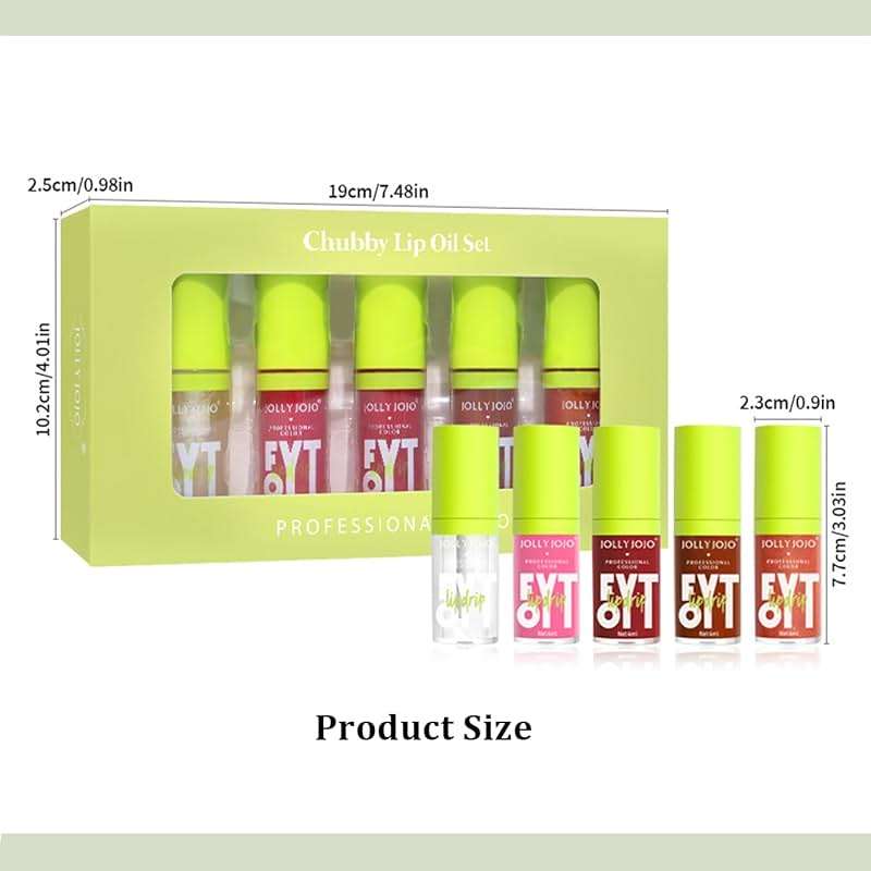 Lip Gloss Kits- 5 Colors Tinted Lip Glow Oil Set Plumping Lip Oil Hydrating Transparent Moisturizing Lip Gloss Kit Gift for Girl Women Lip Makeup Care - Image 8