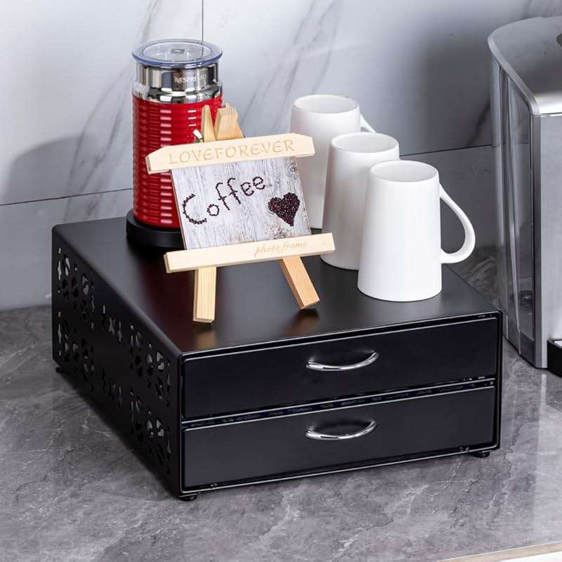 FlagShip K Cup Organizer Drawer 2 Tier Coffee Pod Holder for Keurig Pod Holder Save Space Countertop Kitchen (84 Pods Capacity) - Image 6