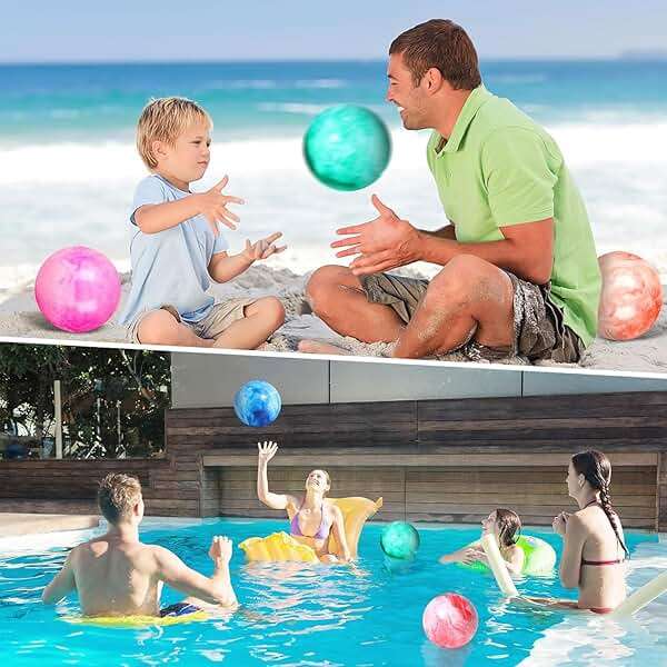AMOR PRESENT 2PCS Inflatable Playground Balls, 8.7 Inch Marbleized Bouncy Balls Rubber Kickballs Giant Dodgeballs, for Indoor Outdoor Ball Games - Image 4