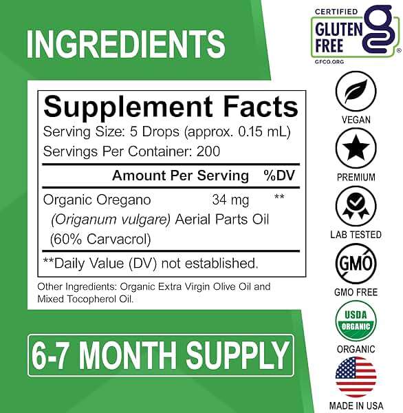 Oregano Oil Organic Liquid Drops - 6 Month Supply Organic Oil of Oregano Drops Liquid Tincture Extract, Cleanse, Detox, Immune Support, Digestive Gut Health - Pure Vegan Non-GMO Herbal Tincture 1 oz - Image 6