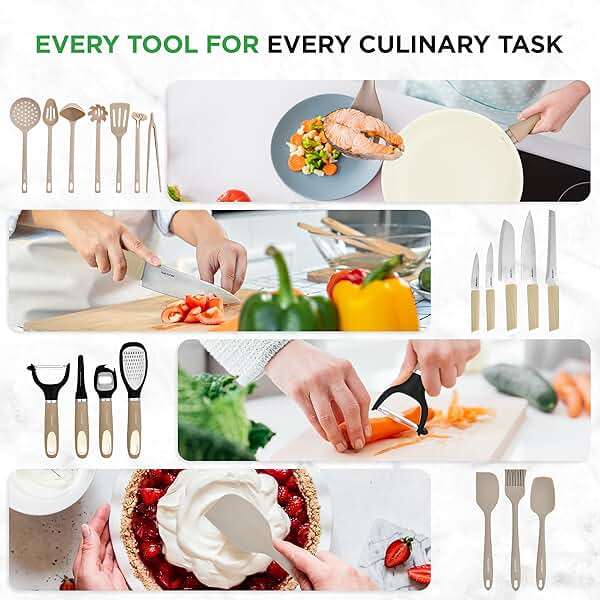 Nutrichef 54-Piece Marble Non-Stick Cookware and Bakeware Set, Professional Home Kitchen Collection with Multi-Sized Pots and Pans Set, and Heat-Resistant Tools - Image 6