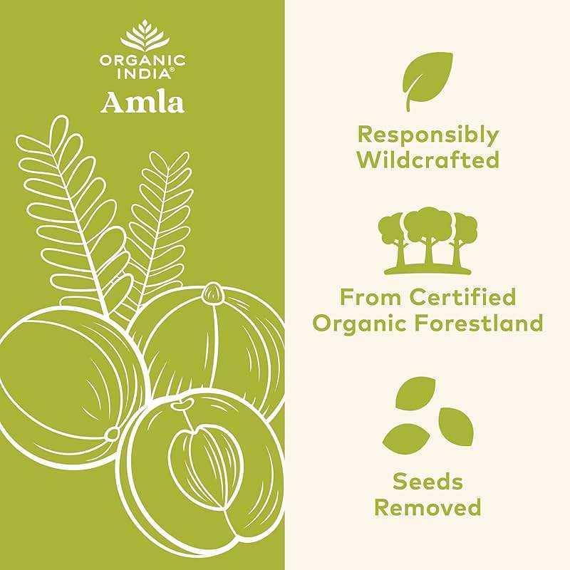 ORGANIC INDIA Amla Capsules Organic - Indian Gooseberry Herbal Vitamin Supplement, Amla Supplement, Immune Support, Vegan, Gluten-Free, Ayurvedic, Antioxidant, Non-GMO - 60 Capsules - Image 3