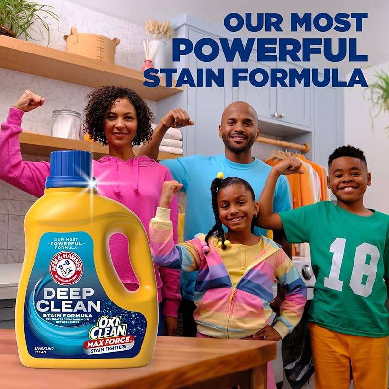 ARM & HAMMER Deep Clean Stain Formula, Liquid Laundry Detergent, 102 fl oz, 68 Loads - Image 3