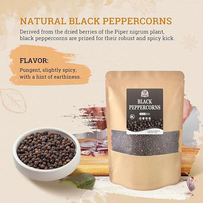 52USA Black Peppercorns 12 oz and Coarse Sea Salt 2 lbs, Salt and Pepper for Grinder Refill, Whole Peppercorns - Image 4