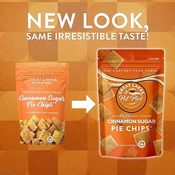 Great Lakes Pot Pies - Cinnamon Sugar Pie Chips - Crunchy Cookie Crisp - Buttery Cinnamon Snacks for Adults & Kids - Cinnamon Crackers - 1 Pack - Image 2