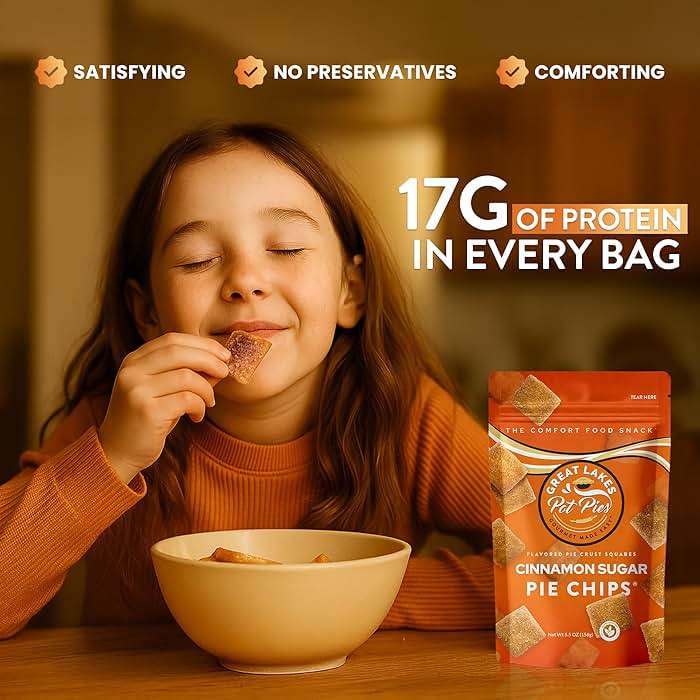 Great Lakes Pot Pies - Cinnamon Sugar Pie Chips - Crunchy Cookie Crisp - Buttery Cinnamon Snacks for Adults & Kids - Cinnamon Crackers - 1 Pack - Image 4