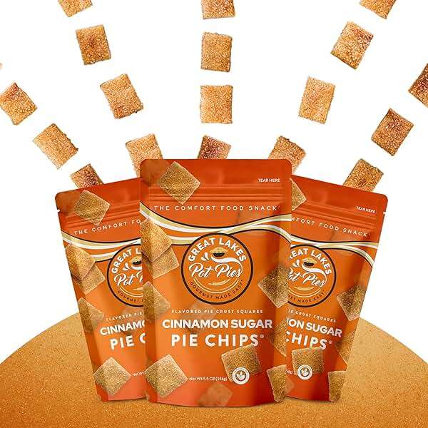 Great Lakes Pot Pies - Cinnamon Sugar Pie Chips - Crunchy Cookie Crisp - Buttery Cinnamon Snacks for Adults & Kids - Cinnamon Crackers - 1 Pack - Image 5