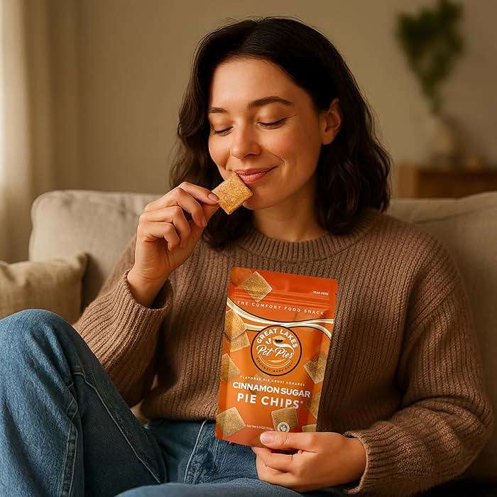 Great Lakes Pot Pies - Cinnamon Sugar Pie Chips - Crunchy Cookie Crisp - Buttery Cinnamon Snacks for Adults & Kids - Cinnamon Crackers - 1 Pack - Image 6