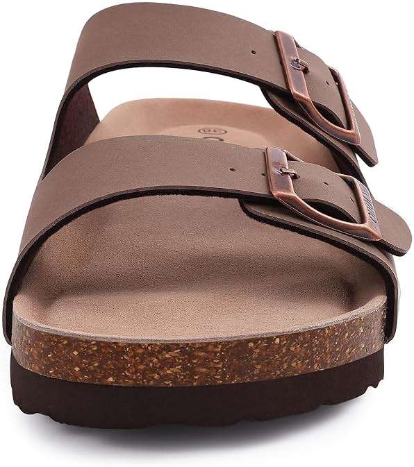 ODOLY Unisex Cork Footbed Slide Sandal, Arch Support Summer Outdoor Sandals with Adjustable Buckle for Women and Men - Image 4