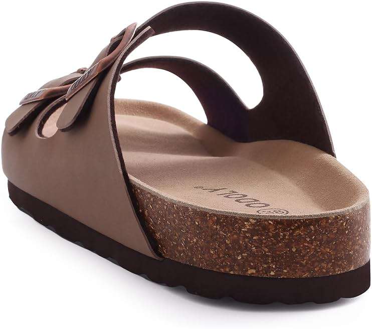 ODOLY Unisex Cork Footbed Slide Sandal, Arch Support Summer Outdoor Sandals with Adjustable Buckle for Women and Men - Image 5