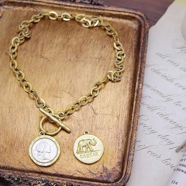 Cmarts Antique Gold Plated Roman Coin Necklace for Women 18 Inch Chain Pendant Necklace Birthday Anniversary Jewelry Gift for Women - Image 6