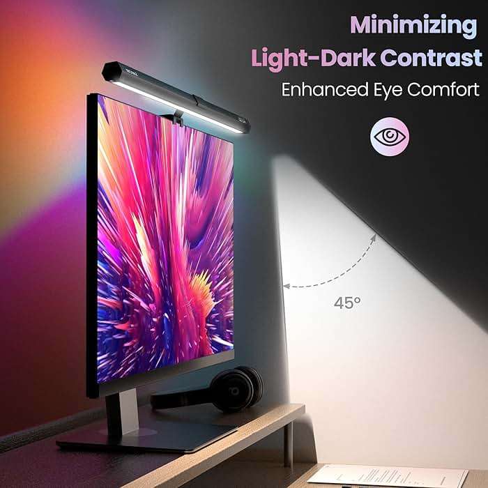 Quntis Monitor Light RGB PRO Backlight, Eye-Care Dual Light Computer Light Bar Gaming Office Desk Lamp, 15 Modes Dimmable Backlight, 3 Color Temperature Adjustable Brightness, Ra95 Screen Light Bar - Image 4