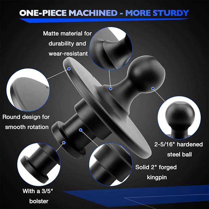 Misakomo Fifth Wheel to Gooseneck Adapter 2085295 - Kingpin to 2-5/16 Inch Ball With 30,000lbs Max Load Capacity - For Tractor and Trailer - Black - Image 3