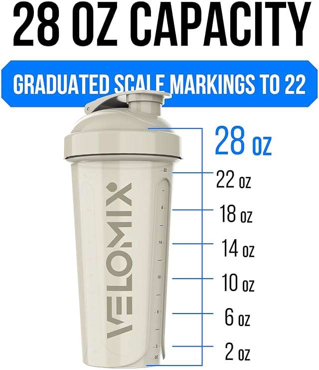 VELOMIX -6 PACK- 28 oz Protein Shaker Bottle for Protein Mixes - 6x Wire Whisk | Leak Proof Shaker Cups for Protein Shakes | Protein Shaker Bottle Pack | Protein Shake Cup (Earth Tones Collection) - Image 2
