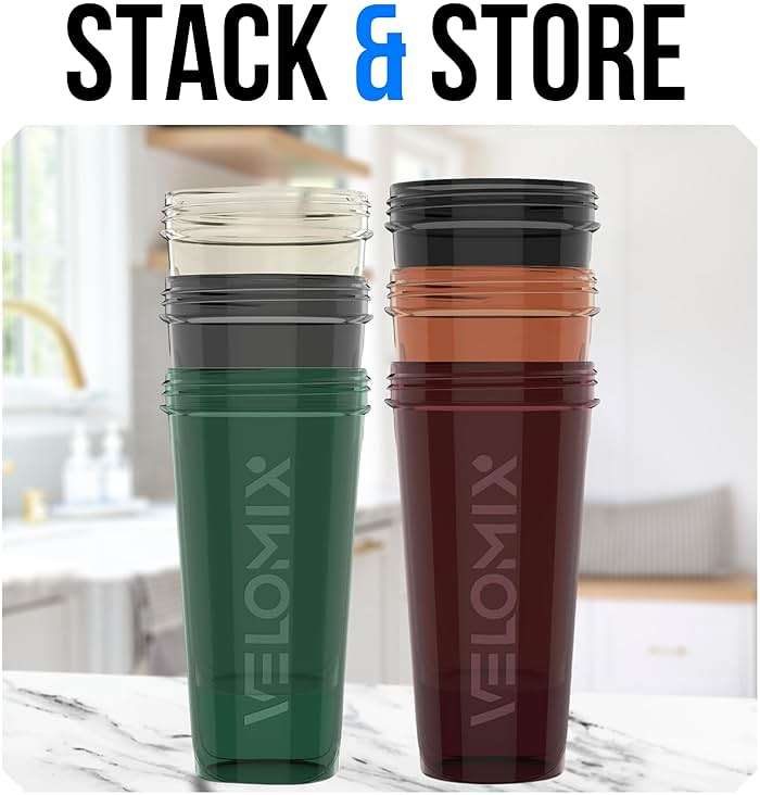 VELOMIX -6 PACK- 28 oz Protein Shaker Bottle for Protein Mixes - 6x Wire Whisk | Leak Proof Shaker Cups for Protein Shakes | Protein Shaker Bottle Pack | Protein Shake Cup (Earth Tones Collection) - Image 6