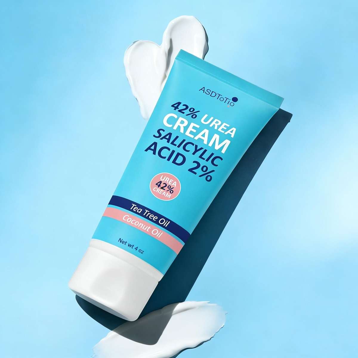 ASDToTio Urea Cream 42% - Foot Care for Dry Cracked Heels, Foot Lotion - With 2% Salicylic Acid, Tea Tree Oil, Shea Butter, Aloe Vera - For Feet, Hands, Heels, Elbows, Knees and More - 4 oz - Image 5