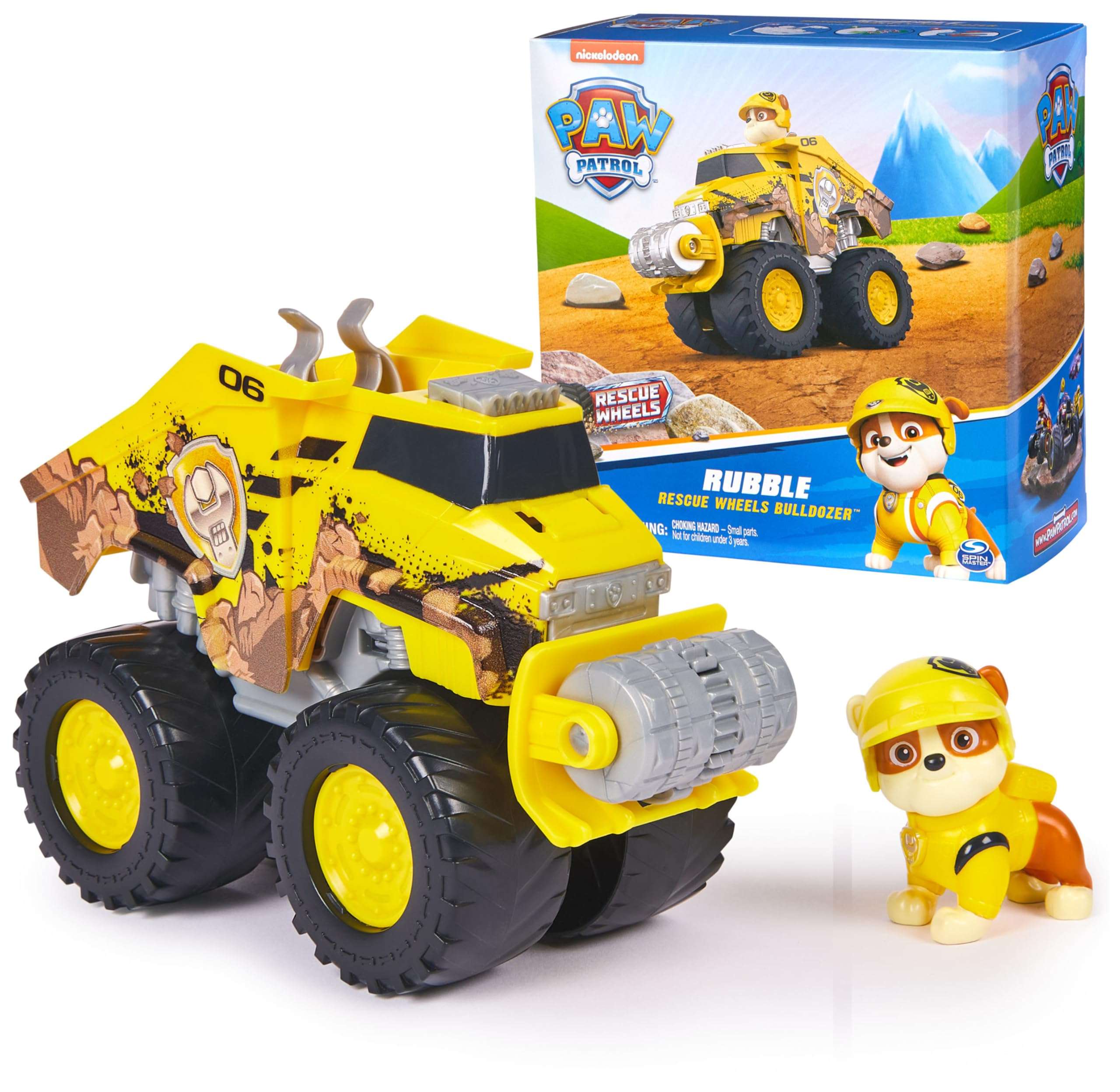 Paw Patrol: Rescue Wheels Rubble’s Bulldozer, Toy Truck with Vehicle Transformation and Collectible Action Figure, Kids Toys for Boys & Girls Ages 3+ - Image 1