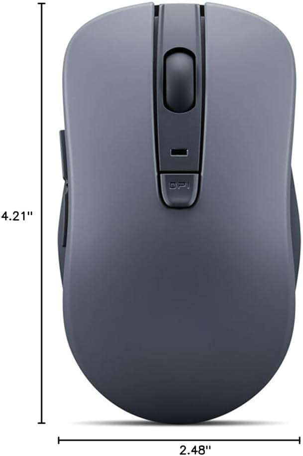 Lenovo Bluetooth Silent Mouse (WL300) - 5 Button Computer Mouse with Silent Left & Right Click – Sculpted Grip, Microsoft Swift Pair, Up to 1600 DPI (Grey) - Image 8