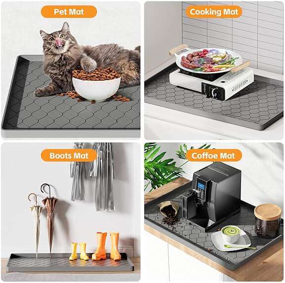 Winisok Silicone Under Sink Mat 34" x 22", Kitchen Essentials and Gadgets, Shelf Liner and Cabinet Protector, Home Organizers and Storage, Waterproof Bathroom Tray - Image 6