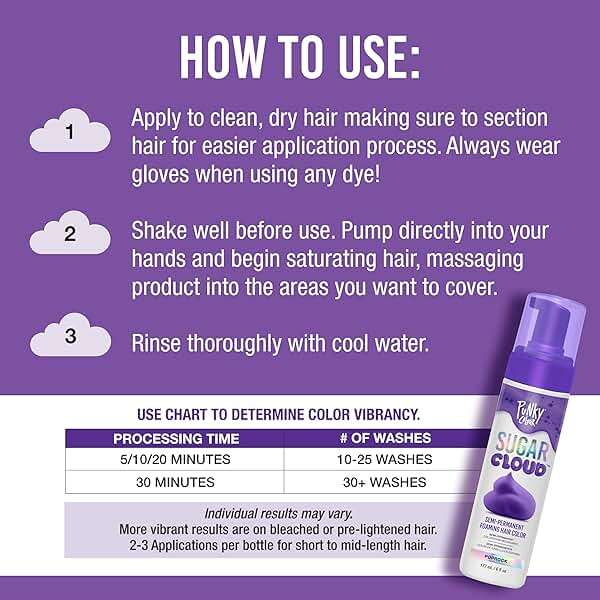 Punky Sugar Cloud Semi-Permanent Foam Hair Color, Poprock - Vibrant Hair Dye for Long-Lasting Color, Easy Application Foam Hair Dye, 6 fl oz. - Image 4