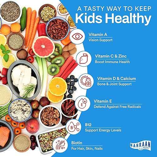 NAHRAAN HEALTH Halal Vitamins for Kids - Halal Multivitamins for Kids Vitamin A, C, D, E, B6, B12 - Non-GMO Vegetarian, Halal Gummies - 90 Count - Image 4