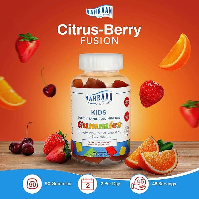 NAHRAAN HEALTH Halal Vitamins for Kids - Halal Multivitamins for Kids Vitamin A, C, D, E, B6, B12 - Non-GMO Vegetarian, Halal Gummies - 90 Count - Image 5