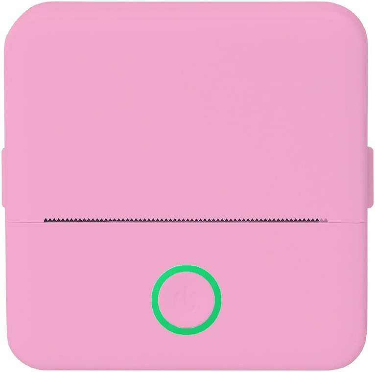 Core Innovations Mini Portable Thermal Printer, Bluetooth Wireless Inkless Printer with 3 Adhesive Rolls and 2 Non-Adhesive Rolls for iOS Monochrome Label, Note and Sticker Printer, 200 DPI, Pink - Image 1