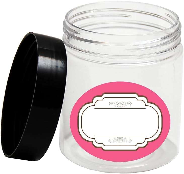 8 oz Plastic Containers with Lids and 4oz Small Containers (Set of 12) Plastic Jars with Lids Cosmetic Jar for Body Butter, Bath Salt, Slime and Beauty Product - Image 5
