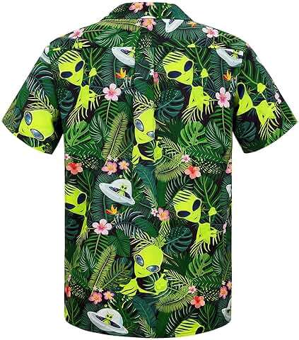 American Trends Mens Hawaiian Shirt Floral Print Aloha Novelty Button Down Shirts Casual Short Sleeve Beachwear for Men - Image 2