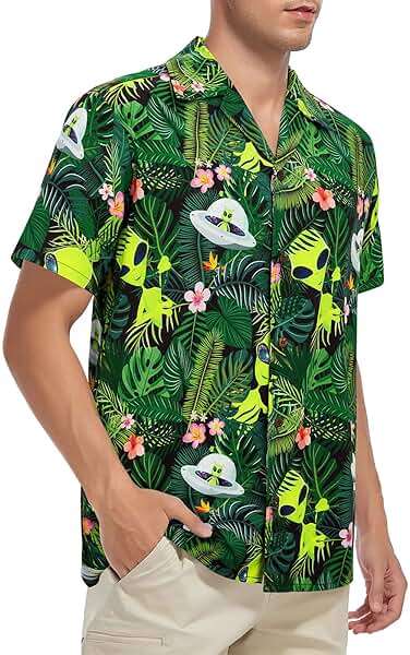 American Trends Mens Hawaiian Shirt Floral Print Aloha Novelty Button Down Shirts Casual Short Sleeve Beachwear for Men - Image 4