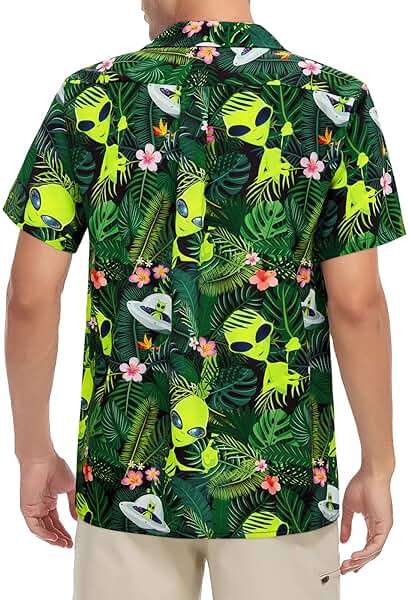 American Trends Mens Hawaiian Shirt Floral Print Aloha Novelty Button Down Shirts Casual Short Sleeve Beachwear for Men - Image 5