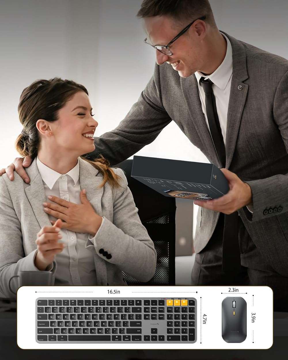 ProtoArc Backlit Bluetooth Keyboard and Mouse for Mac, KM100-A Full Size Wireless Keyboard Mouse for Mac, Multi-Device, Rechargeable, No USB, for MacBook Pro/Air, iPhone, iPad, Space Gray - Image 7
