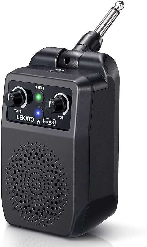 LEKATO Mini Electric Guitar Amp 5W, Portable Guitar Amp Bluetooth with Built-in 4 Effects, Clean Distortion Overdrive Reverb, Rechargeable Small Amplifier for Practice, Black (JA-05G) - Image 1