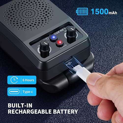 LEKATO Mini Electric Guitar Amp 5W, Portable Guitar Amp Bluetooth with Built-in 4 Effects, Clean Distortion Overdrive Reverb, Rechargeable Small Amplifier for Practice, Black (JA-05G) - Image 4