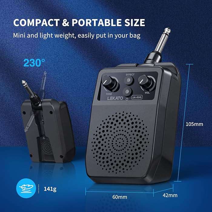 LEKATO Mini Electric Guitar Amp 5W, Portable Guitar Amp Bluetooth with Built-in 4 Effects, Clean Distortion Overdrive Reverb, Rechargeable Small Amplifier for Practice, Black (JA-05G) - Image 5