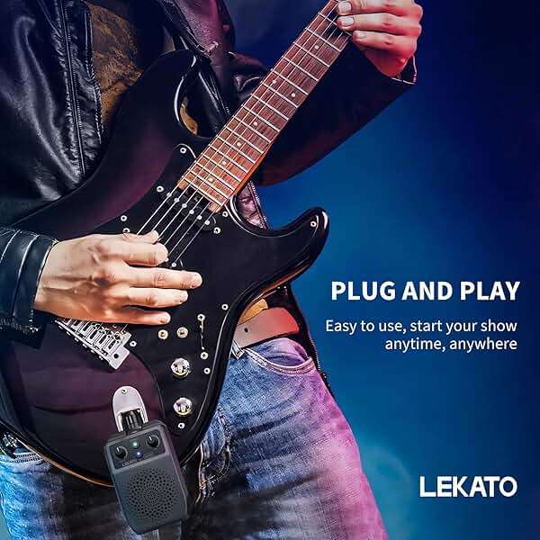 LEKATO Mini Electric Guitar Amp 5W, Portable Guitar Amp Bluetooth with Built-in 4 Effects, Clean Distortion Overdrive Reverb, Rechargeable Small Amplifier for Practice, Black (JA-05G) - Image 6
