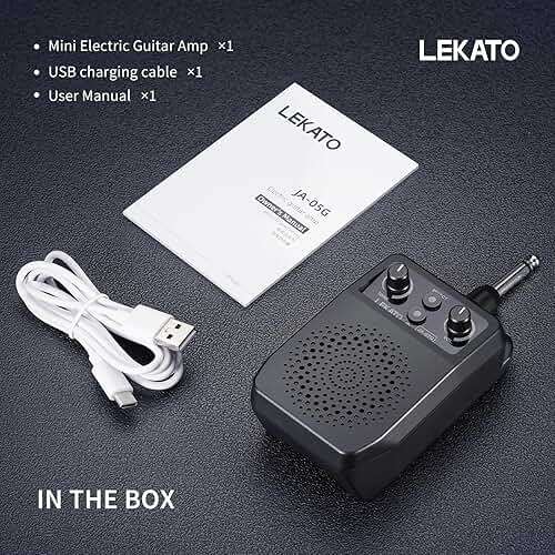 LEKATO Mini Electric Guitar Amp 5W, Portable Guitar Amp Bluetooth with Built-in 4 Effects, Clean Distortion Overdrive Reverb, Rechargeable Small Amplifier for Practice, Black (JA-05G) - Image 7