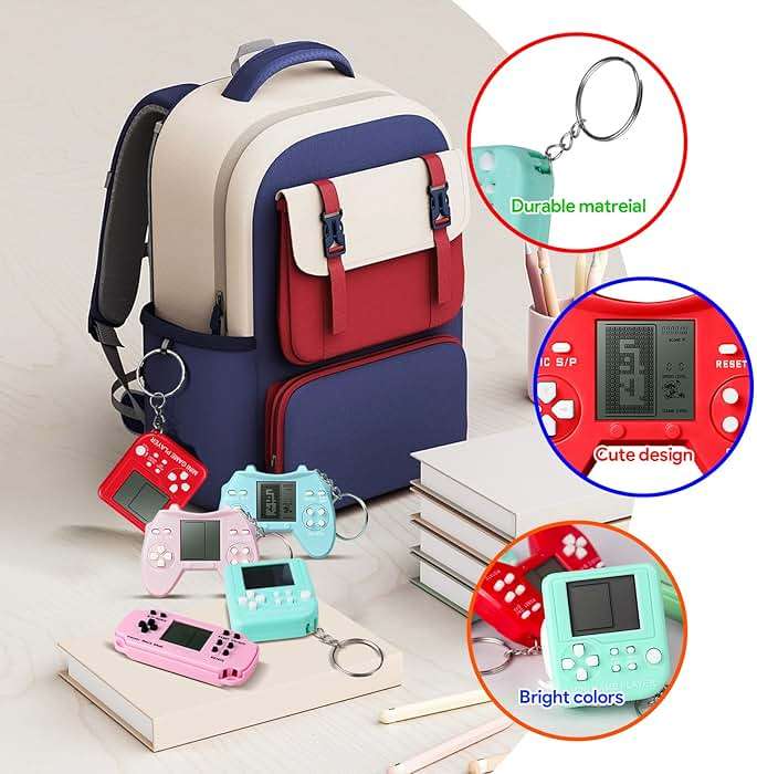 SSRMX 12Pcs Video Game Birthday Party Favors for Kids, Video Game Console Keychain for Boys Girls Birthday Supplies Classroom Prizes - Image 6