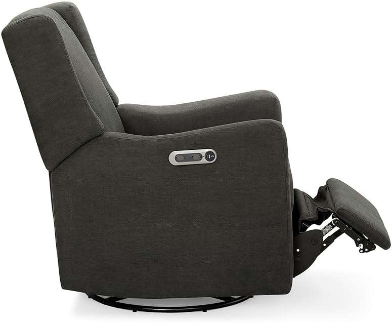 Delta Children Mercer Electronic Power Recliner and Swivel Glider with USB Port in LiveSmart Performance Fabric - Water Repellent & Stain Resistant, Dark Grey - Image 15