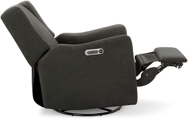 Delta Children Mercer Electronic Power Recliner and Swivel Glider with USB Port in LiveSmart Performance Fabric - Water Repellent & Stain Resistant, Dark Grey - Image 17