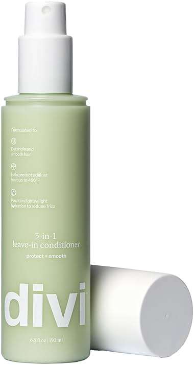 Divi 3-in-1 Leave-In Conditioner Spray - Detangler & Heat Protectant for Frizz Control & Shine, Lightweight Moisturizer - For All Hair Types - 6.5 Fl Oz - Image 1