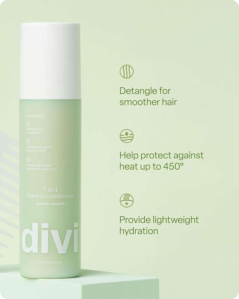 Divi 3-in-1 Leave-In Conditioner Spray - Detangler & Heat Protectant for Frizz Control & Shine, Lightweight Moisturizer - For All Hair Types - 6.5 Fl Oz - Image 3