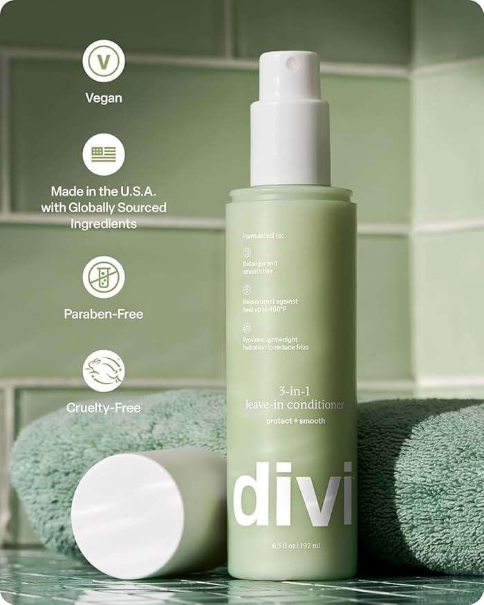 Divi 3-in-1 Leave-In Conditioner Spray - Detangler & Heat Protectant for Frizz Control & Shine, Lightweight Moisturizer - For All Hair Types - 6.5 Fl Oz - Image 7