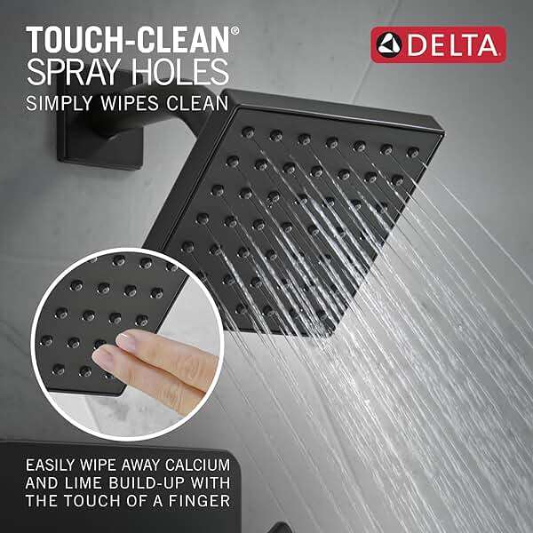 Delta Faucet Velum 14 Series Single-Function Black Tub and Shower Faucet Set, Valve Trim Kit, Shower Handle, Delta Shower Trim Kit, Shower Set, Matte Black T14437-BL (Valve Not Included) - Image 4