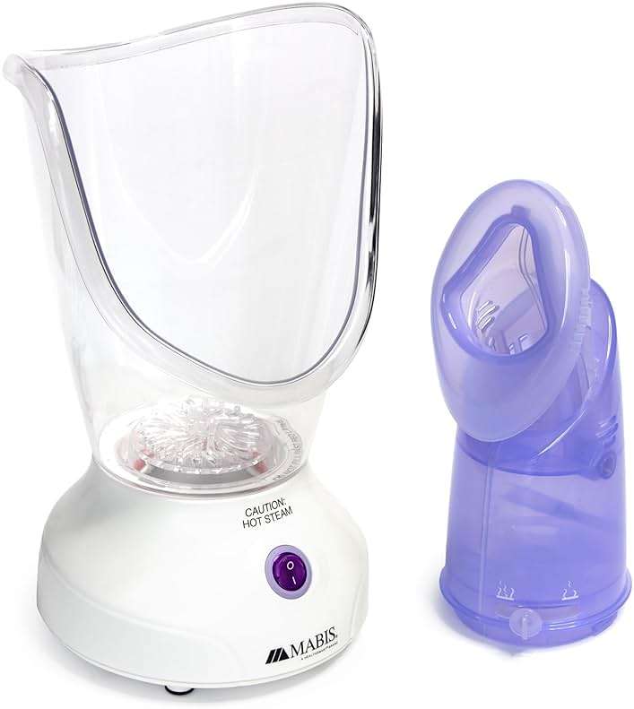 Mabis Steam Inhaler with Adjustable Facial & Nasal Mask (FSA/HSA) - Natural Vapor Inhaler Therapy for Sinus Relief, Skincare, & Pore Cleansing | Plug-in Vaporizer Humidifier - 60ml Liquid Capacity - Image 1